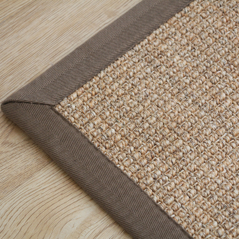 Avtoit | Premium Solid Area Rug Light Brown Wooden Style Carpet Sisal Non-Slip Pet-Friendly Machine Washable Rug for Home