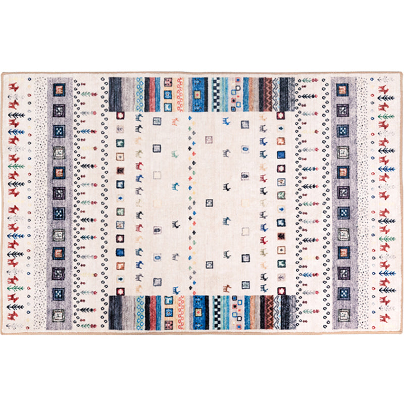Avtoit | Moroccan Home Area Rug Multicolored Pattern Rug Polypropylene Pet-Friendly Machine Washable Rug