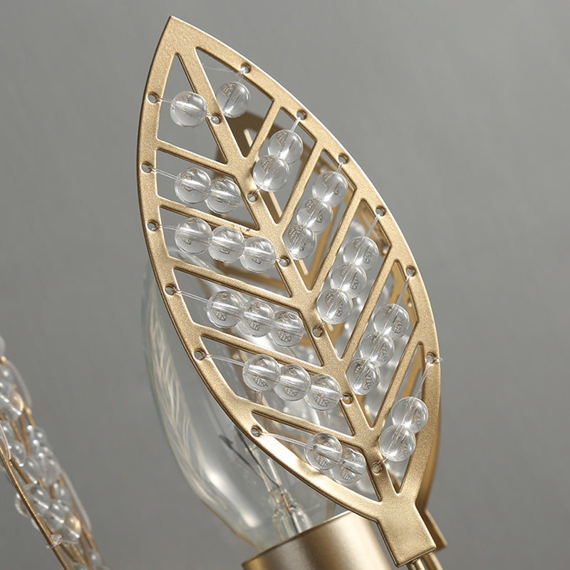 Avtoit | Modernism 1 Light Wall Lamp with Crystal Leaf Bronze Branch Wall Mounted Light for Bedroom