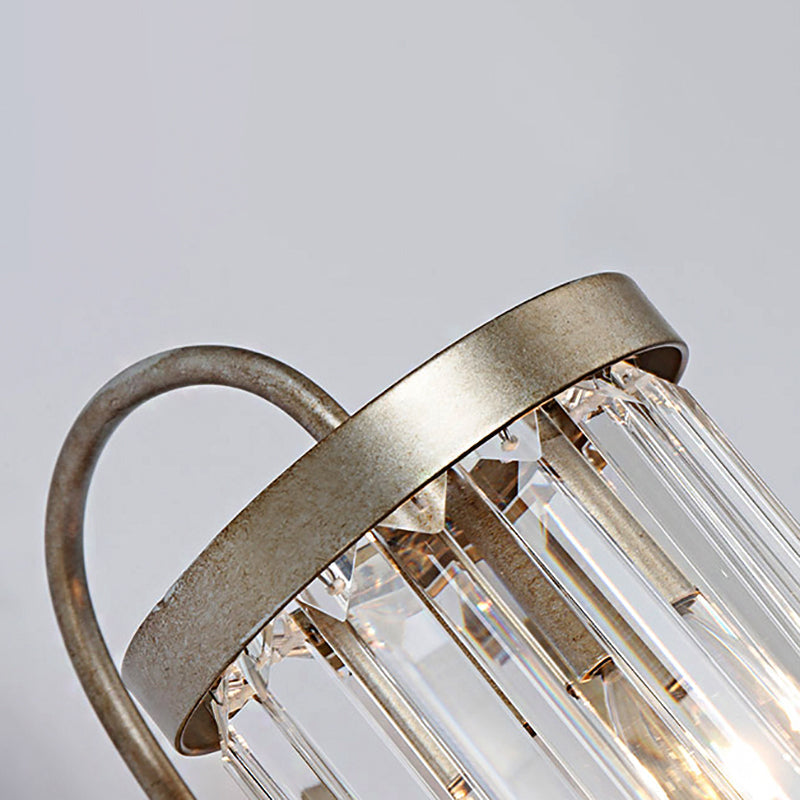 Avtoit | Prismatic Crystal Cylinder Wall Light Modern 1 Light Gold/Black Wall Mount Light