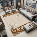 Avtoit | Fancy Multicolor Flower Rug Polypropylene Asian Style Rug Stain Resistant Anti-Slip Backing Pet Friendly Rug for Guest Room