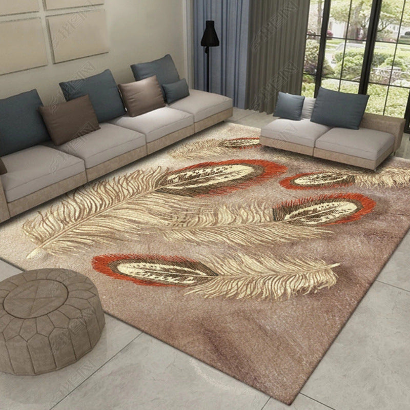 Avtoit | Multicolor Asia Indoor Rug Synthetic 3D Pattern Carpet Washable Stain Resistant Nonslip Underlay Rug for Large Room