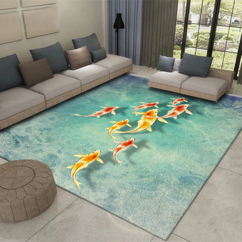 Avtoit | Multicolor Asia Indoor Rug Synthetic 3D Pattern Carpet Washable Stain Resistant Nonslip Underlay Rug for Large Room