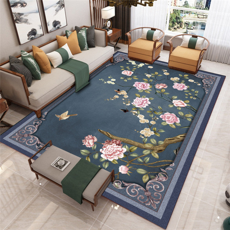 Avtoit | Traditional Chinoiserie Rug Multicolor Landscape Print Rug Pet-Friendly Washable Non-Slip Rug for Home