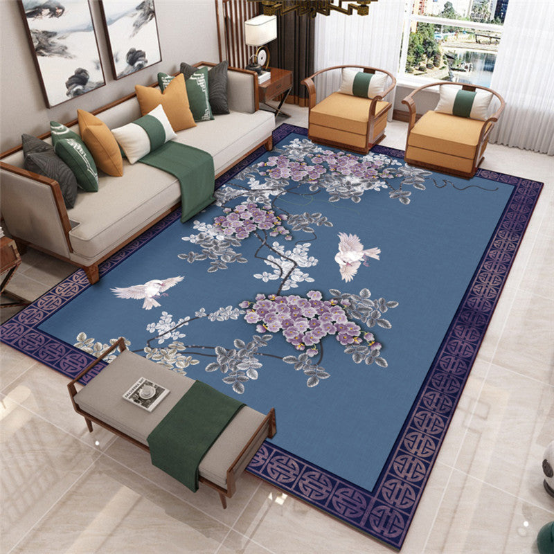 Avtoit | Traditional Chinoiserie Rug Multicolor Landscape Print Rug Pet-Friendly Washable Non-Slip Rug for Home