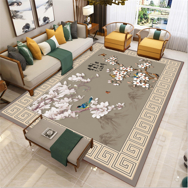 Avtoit | Traditional Chinoiserie Rug Multicolor Landscape Print Rug Pet-Friendly Washable Non-Slip Rug for Home