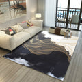 Avtoit | Asian Abstract Painting Carpet Multi-Color Polypropylene Area Rug Machine Washable Non-Slip Back Stain Resistant Rug for Large Room