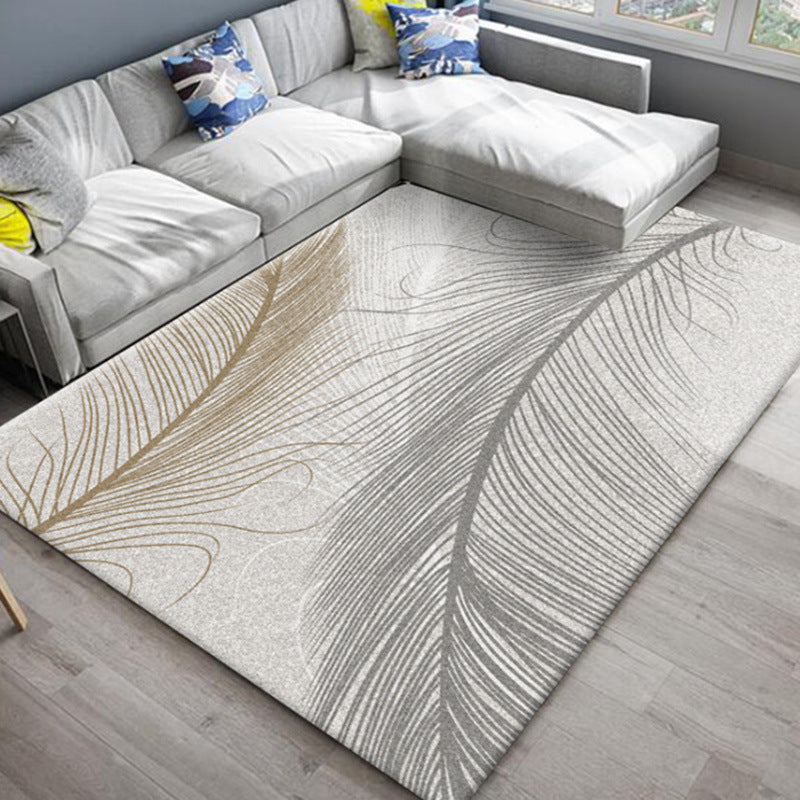 Avtoit | Chic Oriental Rug Polyester Flower Botanical Rug Non-slip Machine Washable Pet-friendly Carpet for Living Room