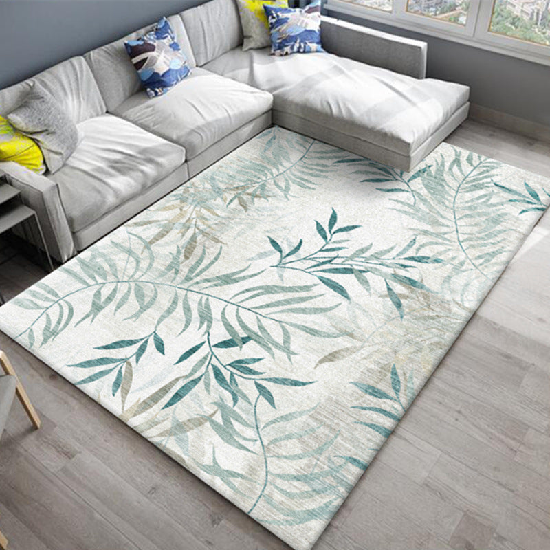 Avtoit | Chic Oriental Rug Polyester Flower Botanical Rug Non-slip Machine Washable Pet-friendly Carpet for Living Room