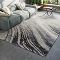 Avtoit | Cyberpunk Abstract Lines Print Rug Multi-Color Polypropylene Rug Stain Resistant Anti-Slip Pet Friendly Carpet for Home