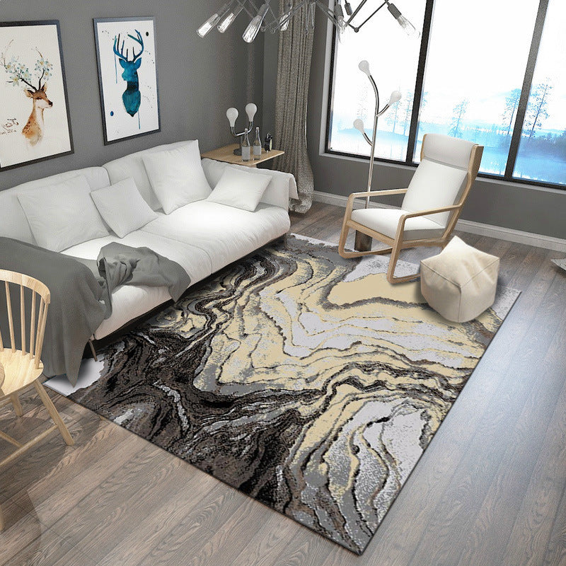 Avtoit | Steampunk Living Room Carpet Multicolored Rustic Surface Look Carpet Synthetic Stain Resistant Non-Slip Pet Friendly Indoor Carpet