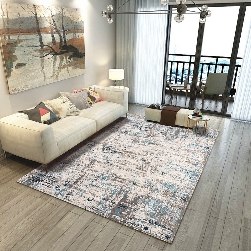 Avtoit | Steampunk Living Room Carpet Multicolored Rustic Surface Look Carpet Synthetic Stain Resistant Non-Slip Pet Friendly Indoor Carpet