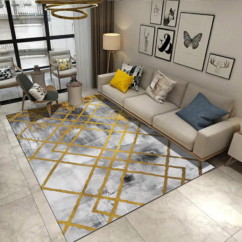 Avtoit | Steampunk Living Room Carpet Multicolored Rustic Surface Look Carpet Synthetic Stain Resistant Non-Slip Pet Friendly Indoor Carpet