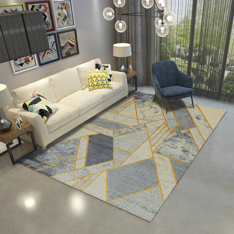 Avtoit | Aesthetics Abstract Area Rug Multicolored Industrial Carpet Synthetic Non-slip Stain Resistant Machine Washable Rug for the Living Room