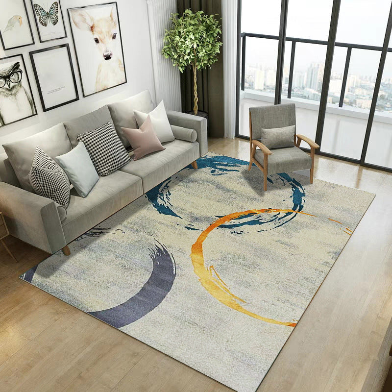 Avtoit | Aesthetics Abstract Area Rug Multicolored Industrial Carpet Synthetic Non-slip Stain Resistant Machine Washable Rug for the Living Room