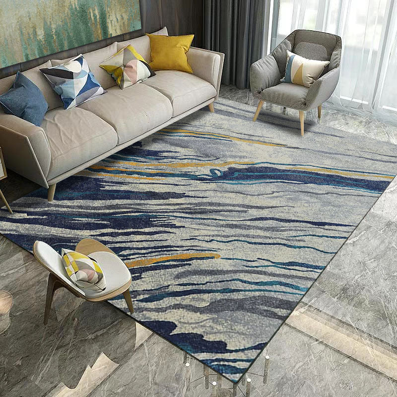 Avtoit | Aesthetics Abstract Area Rug Multicolored Industrial Carpet Synthetic Non-slip Stain Resistant Machine Washable Rug for the Living Room