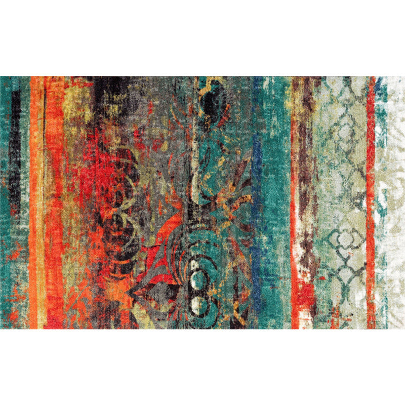 Avtoit | Classic Multicolor Industrial Carpet Polyester Abstract Painting Carpet Non-Slip Back Machine Washable Stain Resistant Carpet for Lounge
