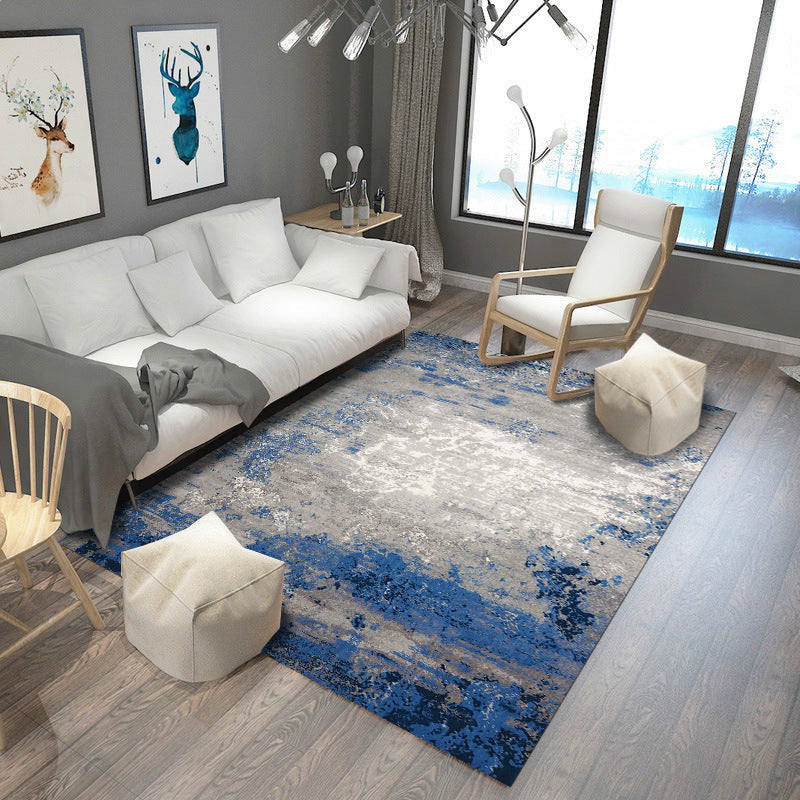 Avtoit | Retro Abstract Painting Print Rug Multicolored Industrial Rug Polyester Stain Resistant Non-Slip Back Machine Washable Rug for Room