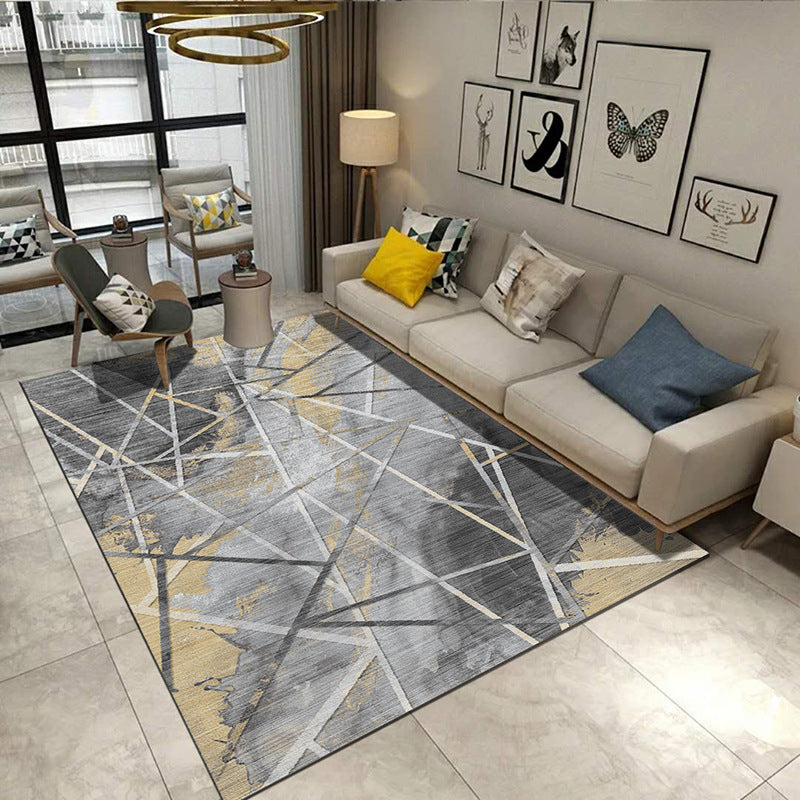 Avtoit | Steampunk Post-Expressionism Rug Multicolor Polypropylene Rug Non-slip Stain-resistant Pet-friendly Rug for Home