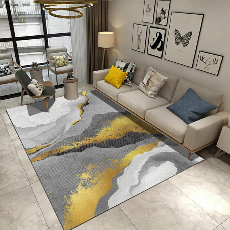 Avtoit | Steampunk Post-Expressionism Rug Multicolor Polypropylene Rug Non-slip Stain-resistant Pet-friendly Rug for Home