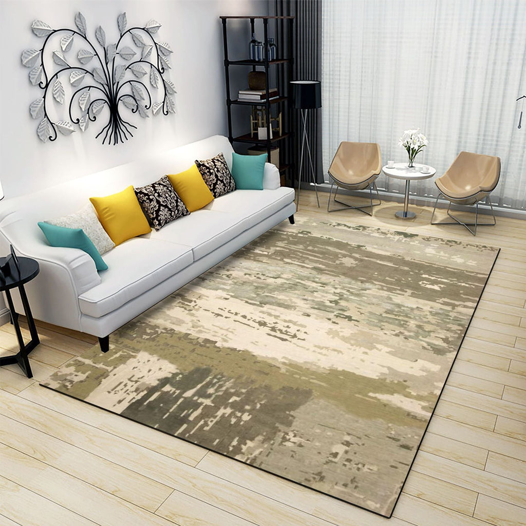 Avtoit | Classic Industrial Design Rug Multicolored Postmodernism Rug Stain Resistant Pet Friendly Non-Slip Rug for Room