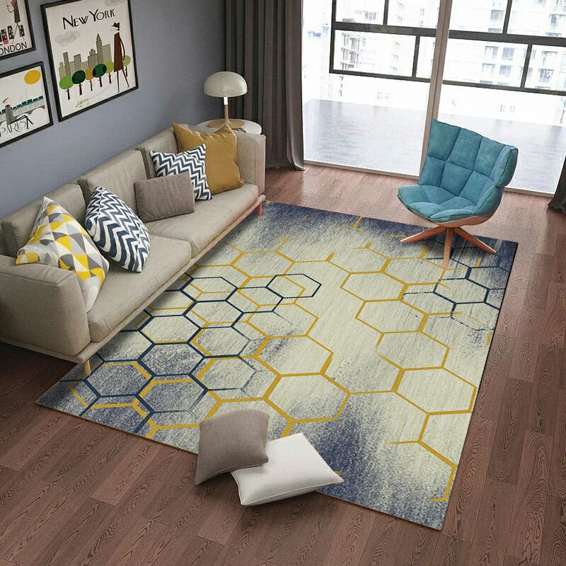 Avtoit | Classic Industrial Design Rug Multicolored Postmodernism Rug Stain Resistant Pet Friendly Non-Slip Rug for Room