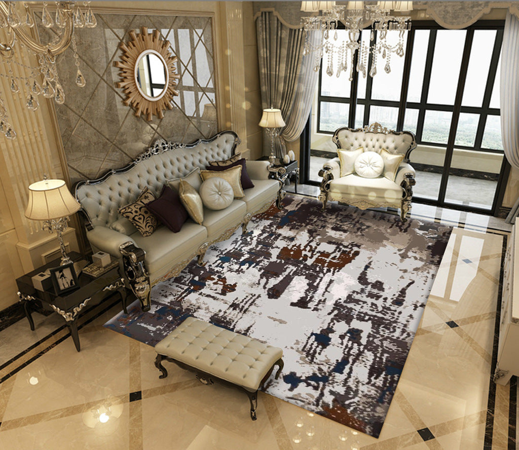 Avtoit | Classic Industrial Design Rug Multicolored Postmodernism Rug Stain Resistant Pet Friendly Non-Slip Rug for Room