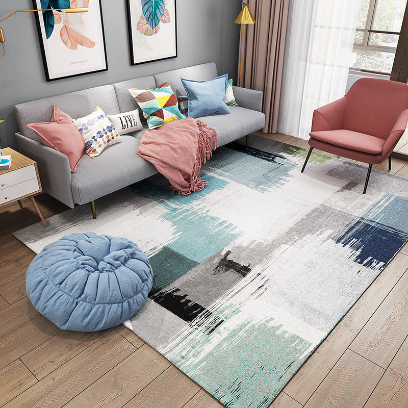Avtoit | Chic Postmodernism Area Rug Multi Colors Steampunk Carpet Synthetic Pet Friendly Stain Resistant Non-Slip Backing Rug for Home
