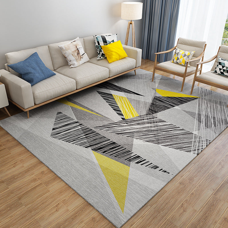 Avtoit | Chic Postmodernism Area Rug Multi Colors Steampunk Carpet Synthetic Pet Friendly Stain Resistant Non-Slip Backing Rug for Home