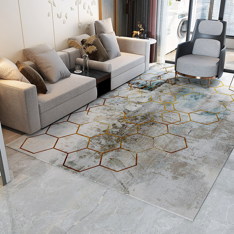 Avtoit | Trendy Abstract Print Carpet Multi-colored Industrial Carpet Polypropylene Machine washable Stain resistant Non-slip backing Carpet for the living room