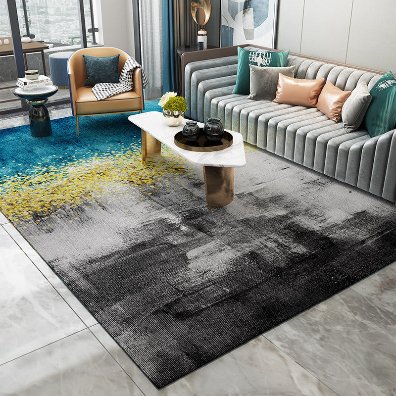 Avtoit | Trendy Abstract Print Carpet Multi-colored Industrial Carpet Polypropylene Machine washable Stain resistant Non-slip backing Carpet for the living room