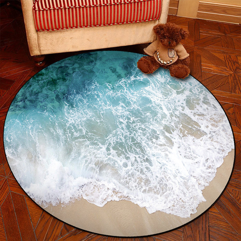 Avtoit | Scandinavian Bedroom Rug Multicolor 3D Graphic Print Rug Polyester Non-slip Pet-friendly Stain-resistant Floor Mat
