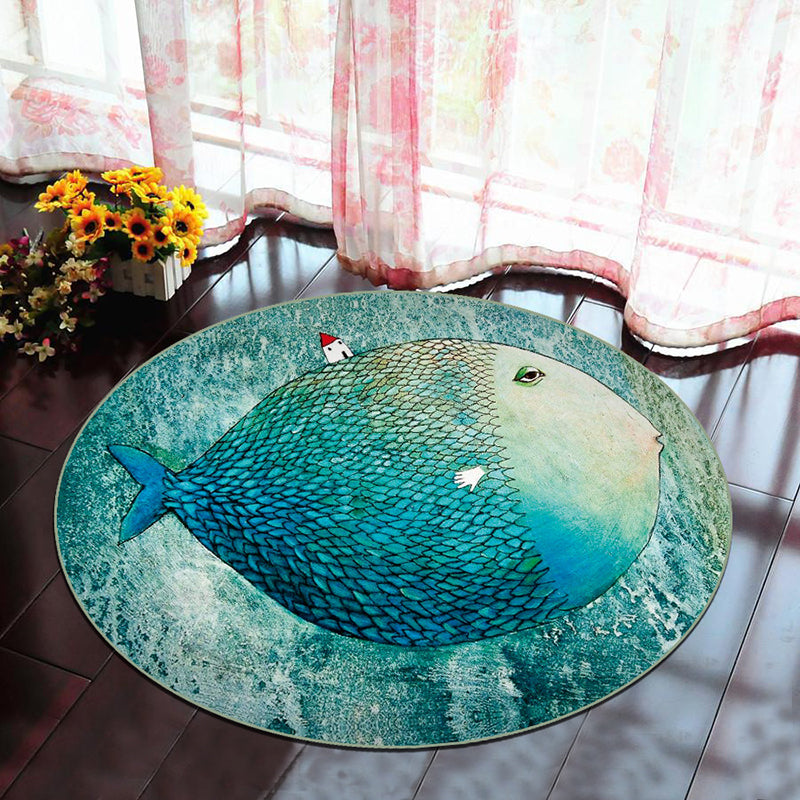 Avtoit | Scandinavian Bedroom Rug Multicolor 3D Graphic Print Rug Polyester Non-slip Pet-friendly Stain-resistant Floor Mat