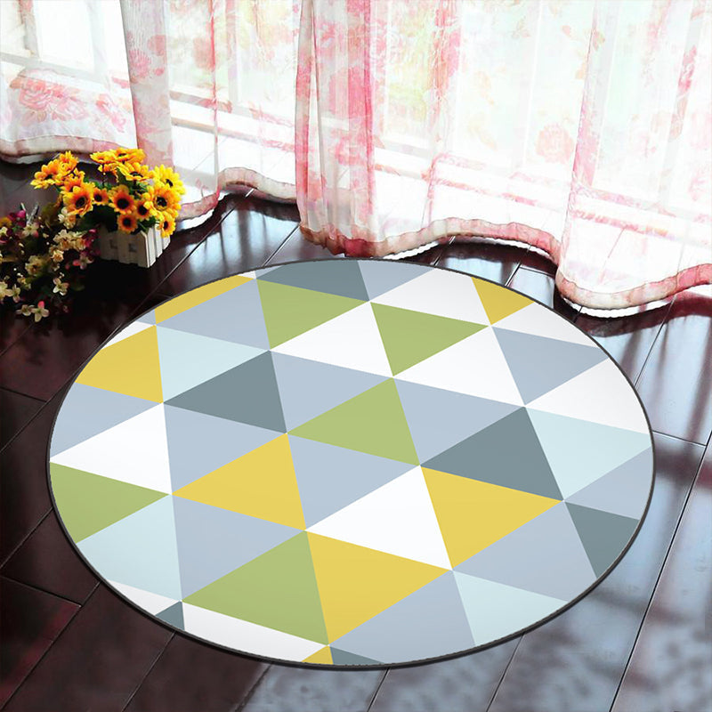 Avtoit | Novelty Geometry Animal Patterned Rug Multi-Colored Synthetics Rug Machine Washable Non-Slip Backing Stain Resistant Carpet for Room