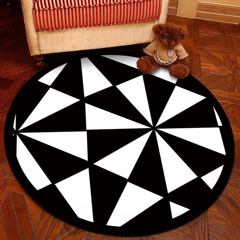 Avtoit | Novelty Geometry Animal Patterned Rug Multi-Colored Synthetics Rug Machine Washable Non-Slip Backing Stain Resistant Carpet for Room