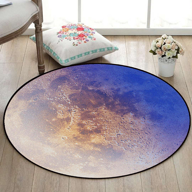Avtoit | Realistic Multicolor Cosmos Print Rug Polyester Modern Carpet Pet Friendly Non-Slip Machine Washable Rug for Children's Room