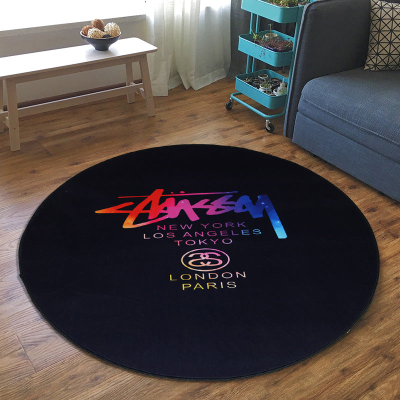Avtoit | Creative Boys Bedroom Rug Multi Colors Optical Illusion Rug Polypropylene Non-slip Pet-friendly Washable Rug