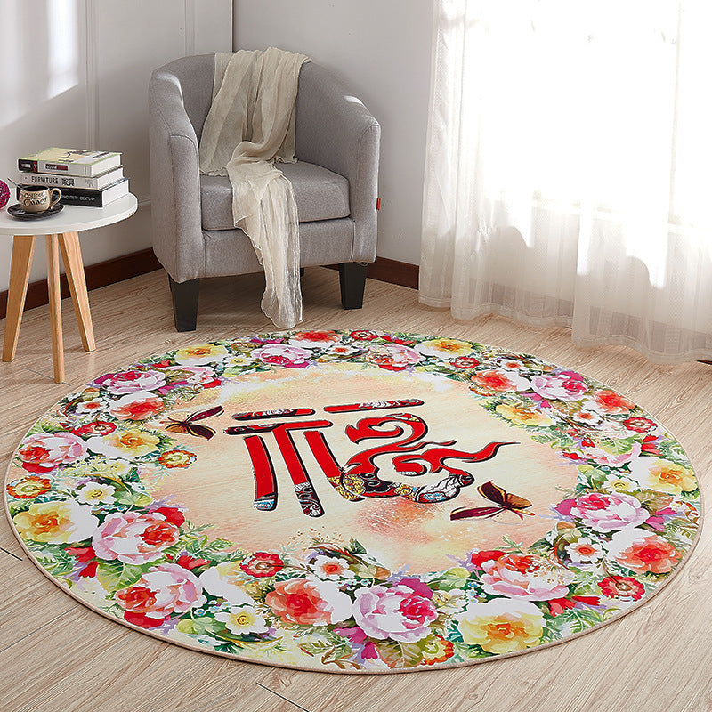 Avtoit | Creative Boys Bedroom Rug Multi Colors Optical Illusion Rug Polypropylene Non-slip Pet-friendly Washable Rug