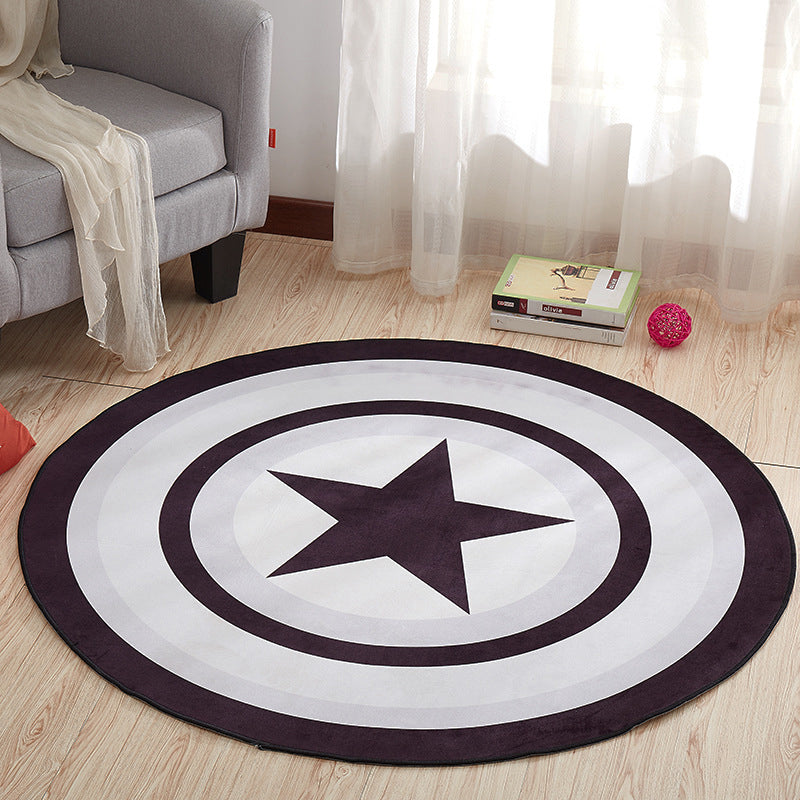 Avtoit | Creative Boys Bedroom Rug Multi Colors Optical Illusion Rug Polypropylene Non-slip Pet-friendly Washable Rug