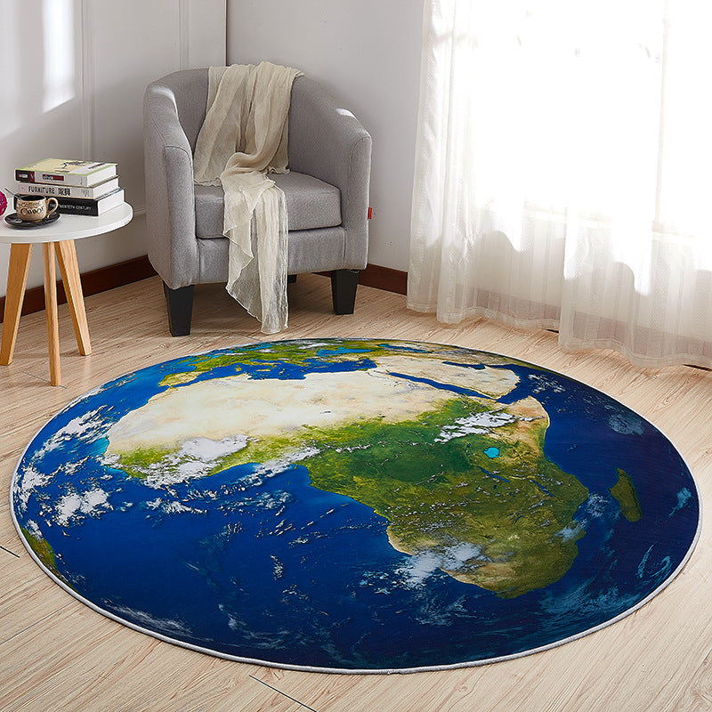 Avtoit | Creative Boys Bedroom Rug Multi Colors Optical Illusion Rug Polypropylene Non-slip Pet-friendly Washable Rug