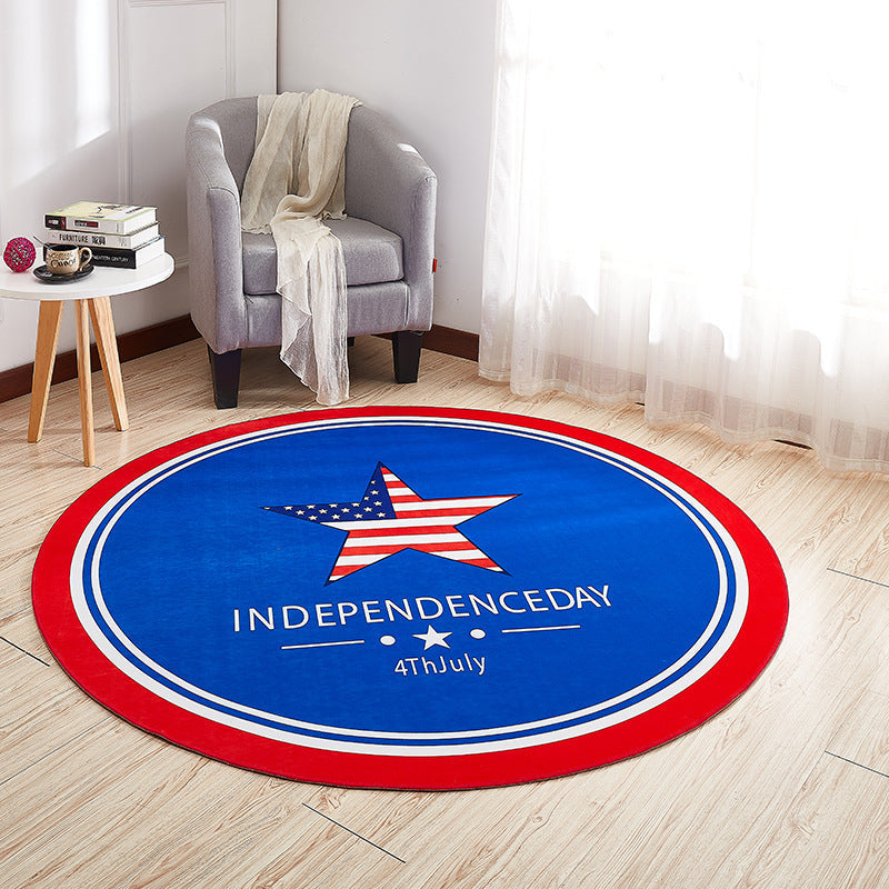 Avtoit | Creative Boys Bedroom Rug Multi Colors Optical Illusion Rug Polypropylene Non-slip Pet-friendly Washable Rug