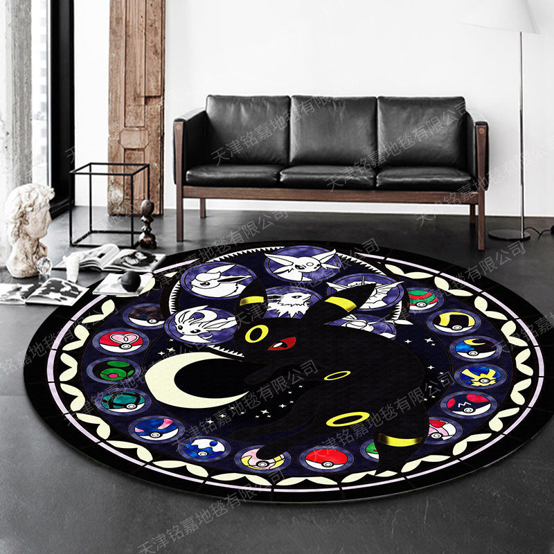 Avtoit | Modern 3D Anime Pattern Carpet Multicolored Polypropylene Carpet Non-Slip Back Machine Washable Pet-Friendly Carpet for the Children's Room