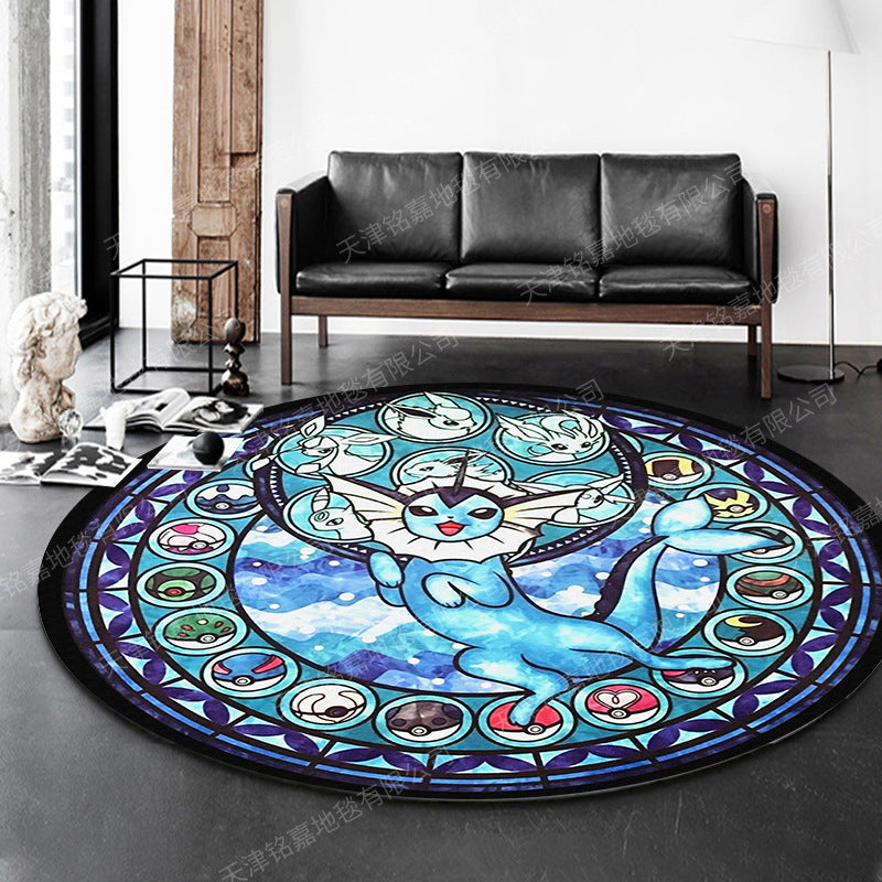 Avtoit | Modern 3D Anime Pattern Carpet Multicolored Polypropylene Carpet Non-Slip Back Machine Washable Pet-Friendly Carpet for the Children's Room