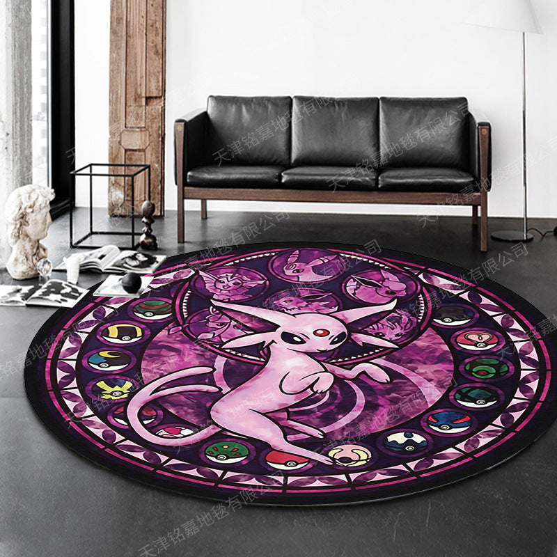 Avtoit | Modern 3D Anime Pattern Carpet Multicolored Polypropylene Carpet Non-Slip Back Machine Washable Pet-Friendly Carpet for the Children's Room