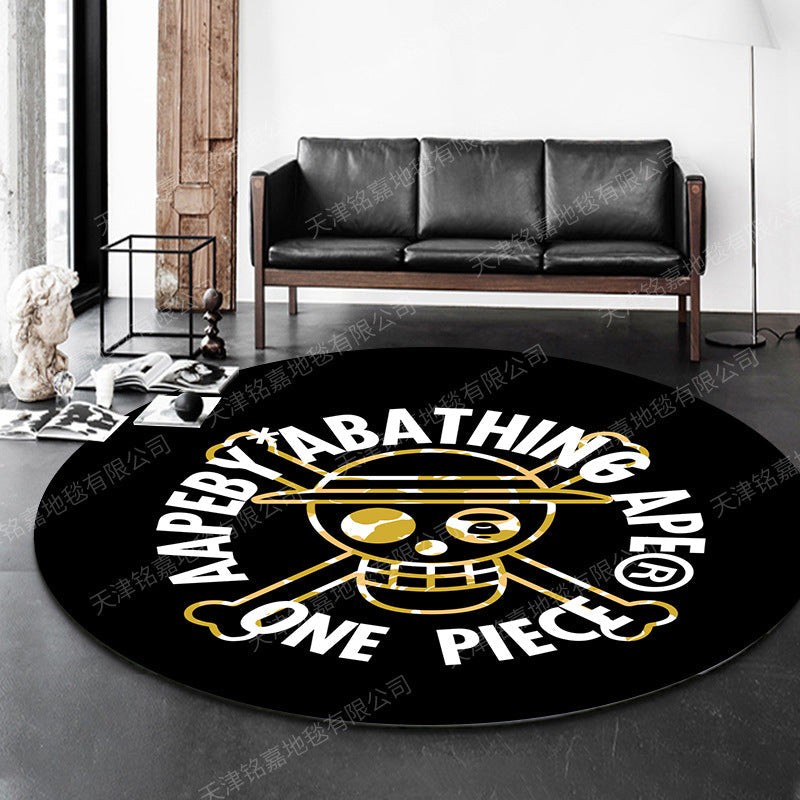 Avtoit | Modern 3D Anime Pattern Carpet Multicolored Polypropylene Carpet Non-Slip Back Machine Washable Pet-Friendly Carpet for the Children's Room