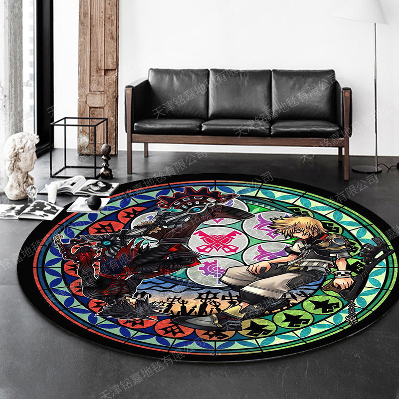 Avtoit | Modern 3D Anime Pattern Carpet Multicolored Polypropylene Carpet Non-Slip Back Machine Washable Pet-Friendly Carpet for the Children's Room