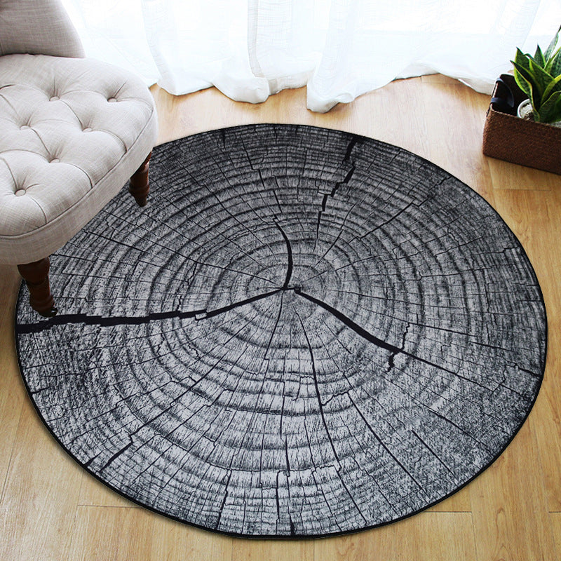 Avtoit | Multicolor 3D Tree Rings Carpet Polypropylene Contemporary Carpet Washable Non-Slip Back Animal-Friendly Carpet for Living Room