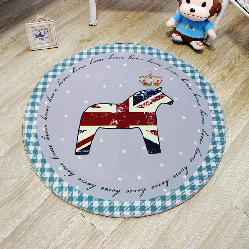Avtoit | Unique 3D Cartoon Rug Multi Color Novelty Rug Polypropylene Non-Slip Back Stain Resistant Washable Rug for Bedroom