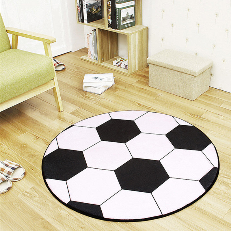 Avtoit | Creative Sports Ball Print Carpet Multi-color Modern Carpet Polyester Stain Resistant Non-slip Back Machine Washable Rug for Boys Room