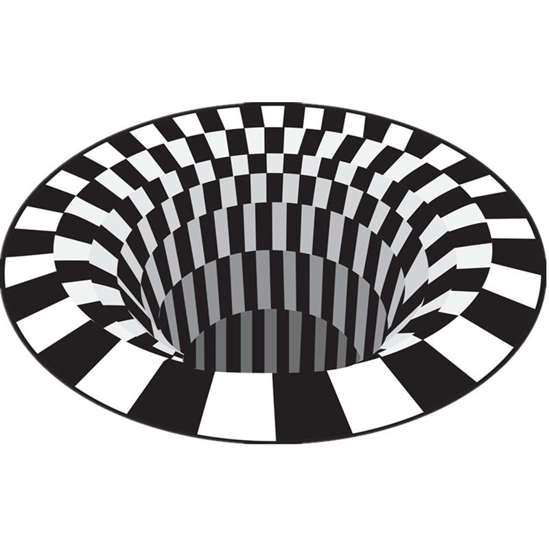 Avtoit | Funny Novelty Rug Multicolor Visual Trick Spiral Trap Rug Non-Slip Washable Pet-Friendly Rug for Room